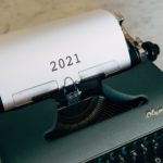 typewriter with 2021